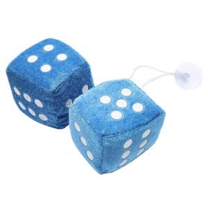 1 paire de dés en peluche avec points pour rétroviseur Cintre en peluche vintage avec accessoires de voiture à ventouse - Neuf