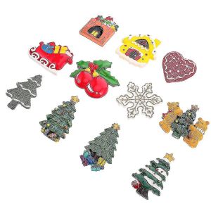 11pcs aimants décoratifs Noël bureau aimant Noël calendrier aimant - Neuf