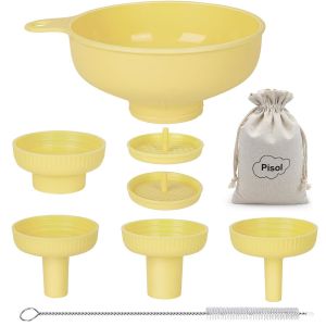 Entonnoir De Cuisine À Large Ouverture, Entonnoir De Cuisson Et De Mise En Conserve En Plastique De Qualité Alimentaire Avec 4 Embouts De Différentes Tailles Et Deux Passoires[App8810395] - Neuf