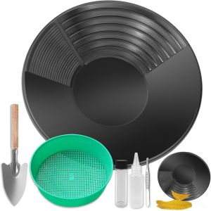 Mevronisshop-Orpaillage Kit D&iquest;Orpaillage Gold Pan Kit Orpaillage 38,5 X 8,5cm Casserole D'or En Plastique Gold Panning Pan Pour L'orpaillage Lavage Tamis Plateau Accessoire Pour La Prospection Mini&egrave;r - Neuf