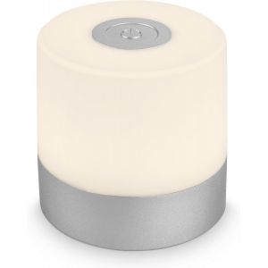 Kal-- Mini Lampe De Table Led Sans Fil, Lampe De Chevet À Intensité Variable Touch, Lampe De Bureau, Lampe De Lecture, Lampe De Table Extérieure & Intérieure, Chrome Mat - Neuf