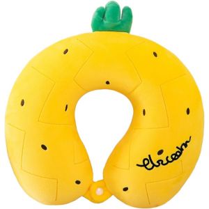 Trahoo-Coussin Voyage Enfant, Oreiller De Voyage Portable, U Coussin De Voyage, Oreiller De Voyage Enfant, Oreiller Cervical Pour Enfants, Coussin De Nuque, Pour Voiture Avion Bureau Maison (Ananas) - Neuf