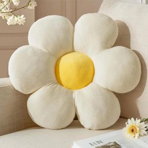 ERYI-Coussin Fleur Blanc, Coussin De Sol Esthétique Pour Chambre, Coussin Décoratif Pâquerette Pour Chambre D'Enfant, Décoration Preppy, Coussin De Canapé, 48 Cm - Neuf