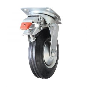 Roulette pivotante avec frein 85 mm Gris - Neuf