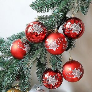 6pcs Boules de No&euml;l Magnifiquement D&eacute;cor&eacute; l'Arbre de No&euml;l Appropri&eacute; Pour - Neuf