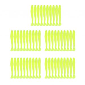 50pcs 5cm Souple En Plastique P&ecirc;che Leurres T Queue Grub Ver App&acirc;ts Poisson Mat&eacute;riel Accessoire Jaune - Neuf