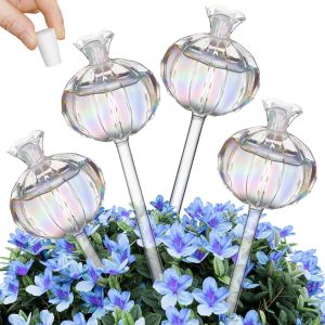 NouvelHorizonstore-Ampoules d'arrosage automatiques, 4 pi&egrave;ces Boules d'arrosage Cactus Boules d'arrosage en verre color&eacute;es Ampoules d'arrosage automatiques Dispositifs d'arrosage pour plantes d'int&eacute;r - Neuf