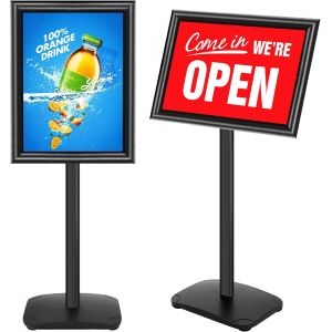 Ulteronixshop-Pr&eacute;sentoir DIN A3, Stands de Pr&eacute;sentation avec Base, Support de Panneau Ext&eacute;rieur, Porte-Affiche en M&eacute;tal &iquest; Support pour Publicit&eacute;s, Menus & Posters (Noir, A3) - Neuf