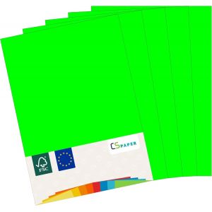 20 feuilles de papier de couleur VERT FLUO A4 80 g/m² CS Paper-papier pour imprimante,papier à copier,papier universel pour imprimer,bricoler & plier au format A4 - Neuf