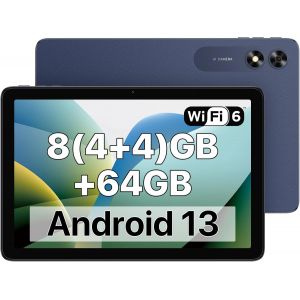 CHECARZHN--NO1-Tablette Pour Enfant 10,1"" Android 13, G2 Tablette Enfant À Partir De 3 Ans 8 Go (4+4) Ram + 64 Go De Rom/1 To, Protection Des Yeux 1280 X 800 Hd, Wifi6, 6000 Mah 8 Mp + 8 Mp Avec Étui - Neuf