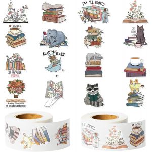 Lot De 1000 Autocollants Animaux De Lecture (2 Rouleaux) Pour Enfants, Autocollants Réalistes, Pour Anniversaire, Noël, Étiquettes Cadeaux, Bagages, Scrapbooking, Décoration Pour Emballage - Neuf