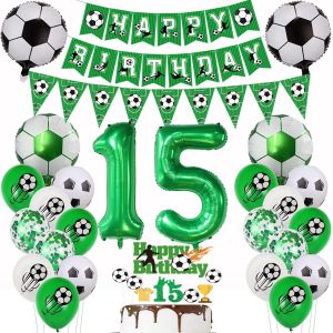 Ballon Anniversaire Football 15 Ans Anniversaire Football Décoration 15 Ans Anniversaire Vert Ballon 15 Ballon Déco Football 15 Décoration Anniversaire 15 Ans Gâteau Topper Football Garçons - Neuf