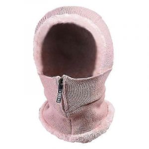 Femmes Hiver Écharpe Bouche Couverture Polaire Chaud Tricot Bonnet 1 Pièces (Rose) - Neuf