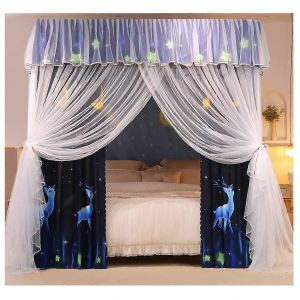 Moustiquaire A Baldaquin Pour Lit Simple Et Double (Style 1, 120 X 200 X 200 Cm) - Neuf