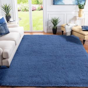 Sjzg-Tapis Ultra Doux Et Moelleux &Agrave; Poils Longs Pour Salon Et Chambre - Id&eacute;al Pour Enfant Et B&eacute;b&eacute; - 80 X 160 Cm, Bleu Cobalt - Neuf