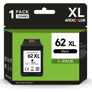 62Xl Cartouches D'Impression Noire Pour Cartouches D'Impression Hp 62 Remplacement Pour Hp 62 Cartouches Pour Envy 5540 5541 5542 5640 5544 5546 5644 Officejet 200 200C 250 250C 5740 5742 5744 - Neuf