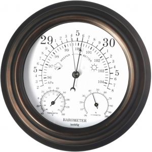 SUBZONAL-Thermom&egrave;tre et hygrom&egrave;tre Mural, d&eacute;coration de la Maison, Lecture Facile, Station m&eacute;t&eacute;o Traditionnelle, Instrument m&eacute;t&eacute;o pour sous-Sol - Neuf