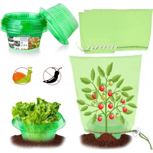 KALANKA-¿12 Pièces+12 Pièces Filet¿Protection Anti-escargots, Protections Anti-limaces, Protection Contre les Escargots, pour vos Plants de Salades et Choux - Protège Les Plantes Contre Les Animaux - Neuf