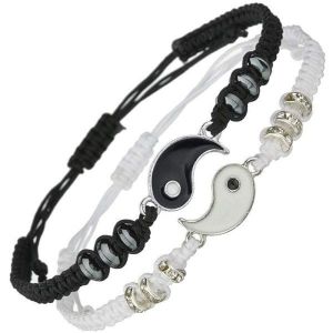 Bracelet Tai Chi Yin Yang Bracelet Corde Ajustable - Neuf