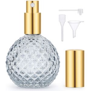 Vaporisateur Parfum Rechargeable,100ml Flacon Vide,Vaporisateur De Sac,Verre,Flacon Parfum Voyage Pour Huiles Essentielles (Gris) - Neuf