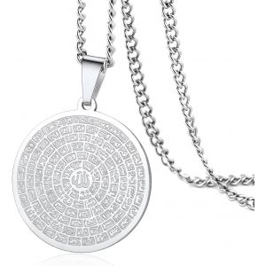 Kal-Collier En Acier Inoxydable Avec Pendentif En Forme De 99 Noms D'allah Asma-Ul-Husna - Collier Arabe Pour Homme Et Femme - Neuf