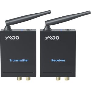 MEVRONISSHOP-Wireless &eacute;metteur-r&eacute;cepteur de Transmission Audio 2,4 GHz, Adaptateur Audio Jack RCA 3,5 mm, Faible Latence 20ms, st&eacute;r&eacute;o HiFi 48 kHz/24 Bits pour TV/PC vers Caisson de Basses/Haut-Parleu - Neuf