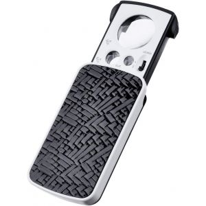 (Noir) Loupe de poche pour bijoutier, petite loupe portable, grossissement 30 x 60 x 90 x avec lampes LED et UV - Neuf
