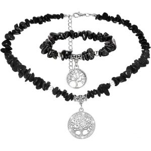 Kal-7 Chakra Perles Colliers De Pierre Pour Les Femmes Hommes Mode Arbre De Vie Collier De Pierres Précieuses Pour Femme Homme - Neuf