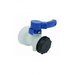 Vanne pour cuve IBC 1000 litres 2"" / 62 mm Vanne papillon en plastique intégrée DN40 (62 mm) - Neuf
