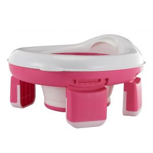 Les Enfants De Voyages Pot | Pliable Voiture De Pot Pour La Formation De Pot | Toilette Portative Avec Sac De Voyage & Gaines (Rose) - Neuf