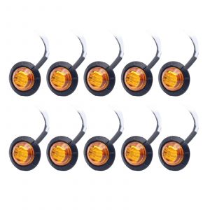 10pcs 3 Led 12v 0,75 Pouces &Eacute;tanche Super Bright Truck Side Light Signal Lamp_Yellow - Neuf