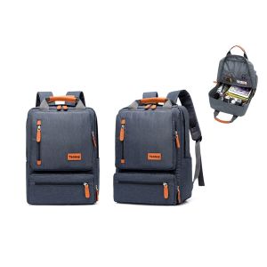 Lot de 2 sacs &agrave; dos en toile pour homme, id&eacute;aux pour ordinateur portable et voyages. Grande capacit&eacute;, parfaits pour l'&eacute;cole, r&eacute;sistants et confortables. - Neuf