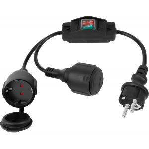 Rallonge Double Prise, Rallonge avec Interrupteur 16A 250V, C&acirc;ble d'Extension avec Interrupteur, Rallonge de Prise UE, Rallonge &Eacute;lectrique ext&eacute;rieur IP44 pour Ext&eacute;rieure ou Int&eacute;rieure Cuisine, Bureau - Neuf