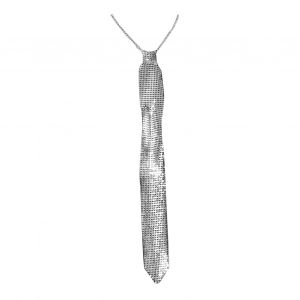 Cravate Étincelante Strass Brillants Style Maille Plate Sangles De Cou En Métal Cravate Scintillante Cadeau De Noël Cravate Fêtes Accessoires De Photographie-Argent - Neuf