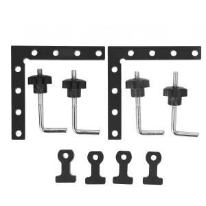 XYONG Lot de 2 equerres de positionnement a 90 degres en forme de L, noires, a pince fixe, pour meubles, armoires, boites, 160 x 160 cm - Neuf