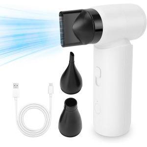 Ventilateur Turbo Portable Rechargeable À Jet Sec, Moteur À Vitesse De 80 000 Tr/Min, Plumeau D'Air Électrique, Vitesse Du Vent Réglable, Ventilateur De Bureau Avec Trois Tailles[VEN750623] - Neuf