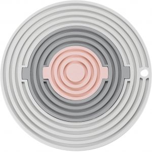 Kalanka-Tapis De Micro-Ondes En Silicone De 20,3 Cm, Résistant À La Chaleur, Multi-Usage, Amovible, Dessous De Plat, Maniques Et Protection Contre Les Éclaboussures (Gris Clair, Gris Foncé, Rose) - Neuf