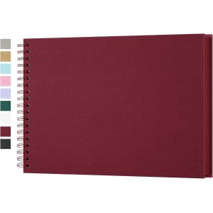 Album Photo Scrapbooking DIY 28x20,5 cm Papier Kraft Rigide avec 20 Feuilles,Livre de Souvenirs Photographiques pour Familles et Mariages,Rouge - Neuf