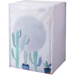 Housse de sèche-linge, housse de machine à laver imperméable, housse de machine à laver anti-poussière en PEVA, adaptée aux machines à laver et sèche-linge de 6 à 8 kg (60 x 56 x 83 cm, motif cactus) - Neuf