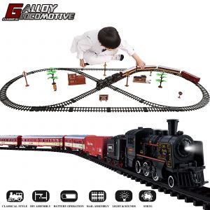 Electric Christmas Train Toy Set Car Railway Tracks Steam Locomotive Engine Diecast Model Educational Game Boy Toys For Children-Sans Emballage - Neuf
