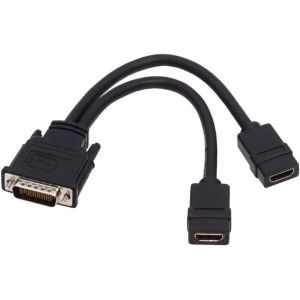 VornixorSarlshop-CY double HDMI 1.4 HDTV femelle vers DMS-59Pin m&acirc;le c&acirc;ble d'extension pour carte graphique PC - Neuf