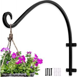 Mevronisshop-1 Pi&egrave;ce Suspension Plante Exterieur,Support Jardiniere Balcon,Pour Suspendre Les Paniers Support De Support Robuste Pour Mangeoire &Agrave; Oiseaux En Fer Forg&eacute; Etc. (Noir) - Neuf