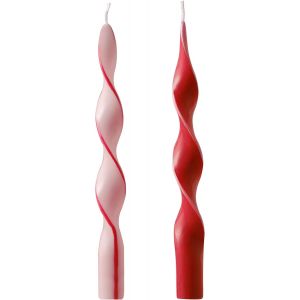 KALANKA-Lot de 2 bougies tourbillons rouges et roses pour la Saint-Valentin - Neuf