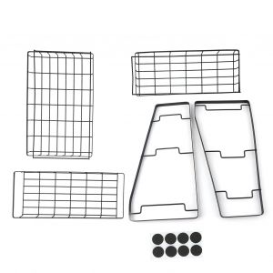 Hjlian Etagere De Rangement De Cuisine A 3 Niveaux, Etagere A Epices, Fond Plat, Amovible, Fixation Murale, Noir - Neuf