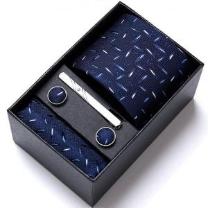 Cravate De Ville De 7,5 Cm, Pochette, Boutons De Manchette Et Pince ¿¿ Cravate Inclus, Coffret Cadeau Gris Clair Pour Homme, Id¿¿Al Pour Un Mariage. - Neuf