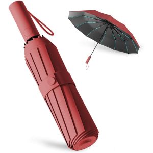 Parapluie Pliant Automatique,Parapluie Pliant Automatiq, P Parapluie Pliant R&eacute;sistant Au Vent, Parapluie Automatique Compact Coupe-Vent Avec 60 Baleines Pour Les Hommes Et Les Femmes - Neuf