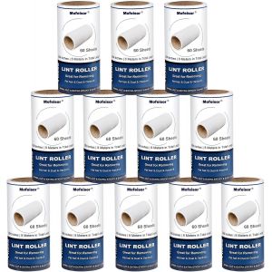 MEVRONISSHOP-Lot de 12 rouleaux de papier toilette 720 feuilles Longueur totale 8 m Pour enlever les poils d'animaux, la poussi&egrave;re et les d&eacute;bris - Neuf