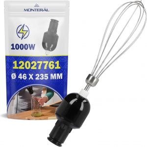 Fouet de Batteur avec R&eacute;ducteur pour Batteur Electrique Cuisine &Oslash; 46x235 mm avec Code Original 12027761 pour Bosch ErgoMixx Style 1000W &iquest; Garantie de 10 Ans - Neuf
