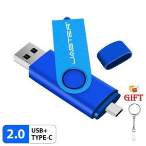 KALPZ-Nouveau 2In1 Type-C + Usb 2.0 Noir 32Gb Clé Violet 64Gb Rotatif Clé Mémoire 16Gb 8Gb Clé Usb Cadeaux Porte-Clés,16 Go,Blue - Neuf