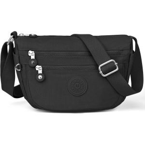 TZF-Petit Sac Bandoulière Femme, Léger Sac à Main en Nylon Porté Epaule - Besace Sacoche Messenger Petit Pochette Telephone Portable avec Multi-Poches Pour Shopping,Travail,Voyage - Neuf